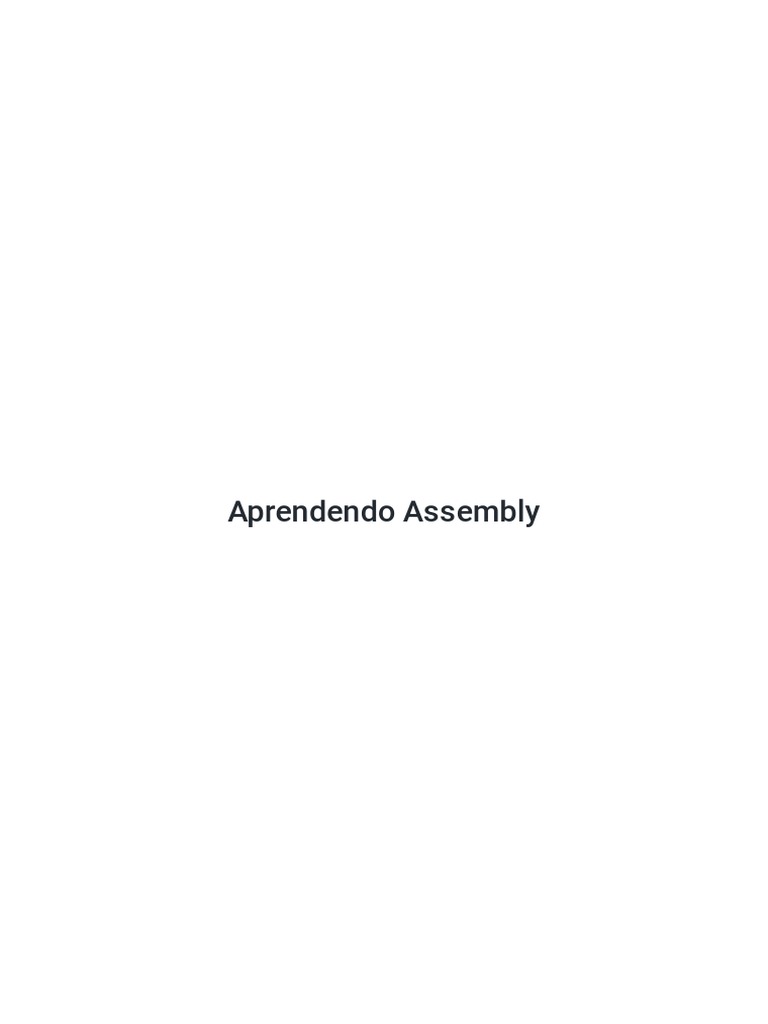 Aprendendo Assembly | PDF | Microprocessador | Linguagem Assembly