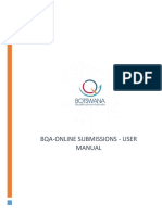 BQA Online Submissions User Manual