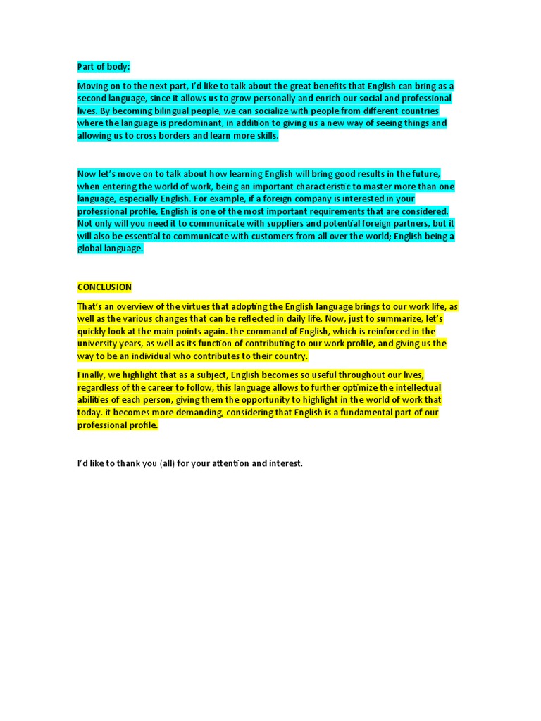 Speaking Part | PDF