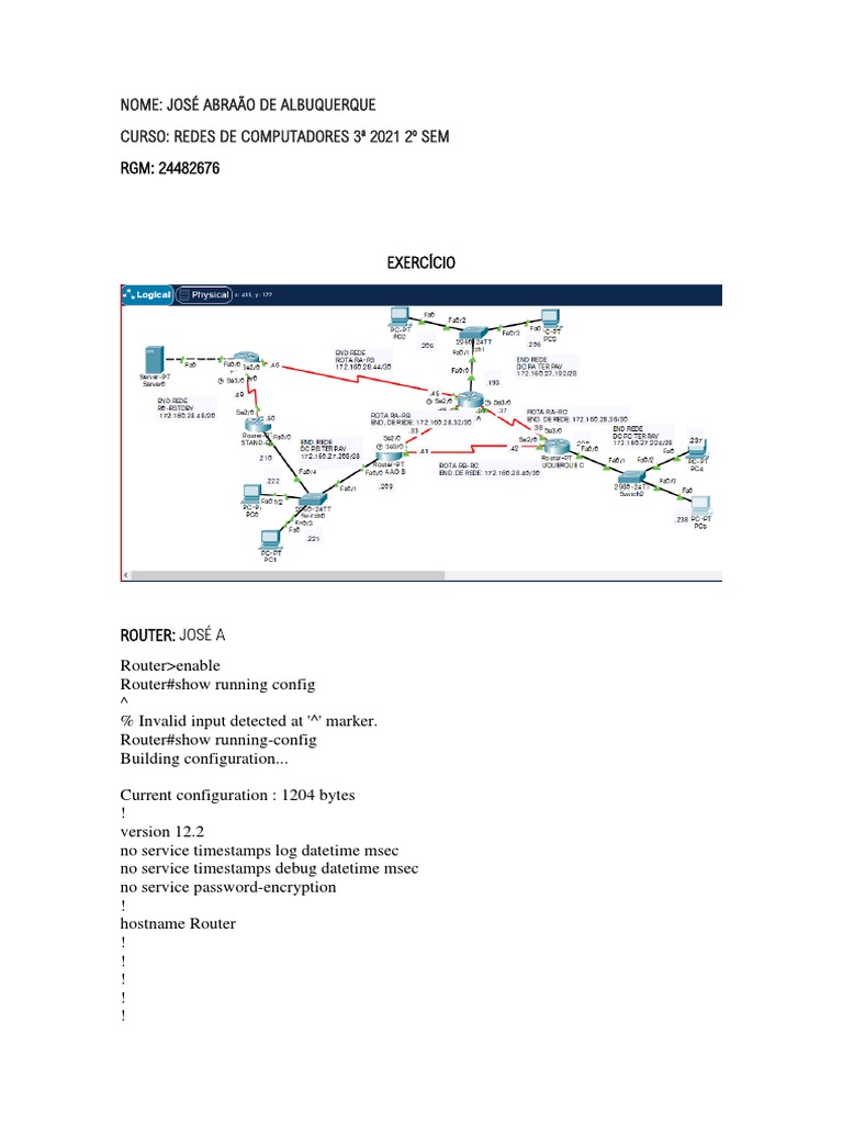 Router Configuration Examples and Analysis | PDF | Ip Address | I Pv6