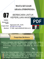 Berbicara Untuk Keperluan Akademik FEB