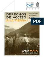 DOCUMENTO DE TRABAJO 1 - DERECHOS DE ACCESO A LA TIERRA - ICSOH - SALTA - 2019