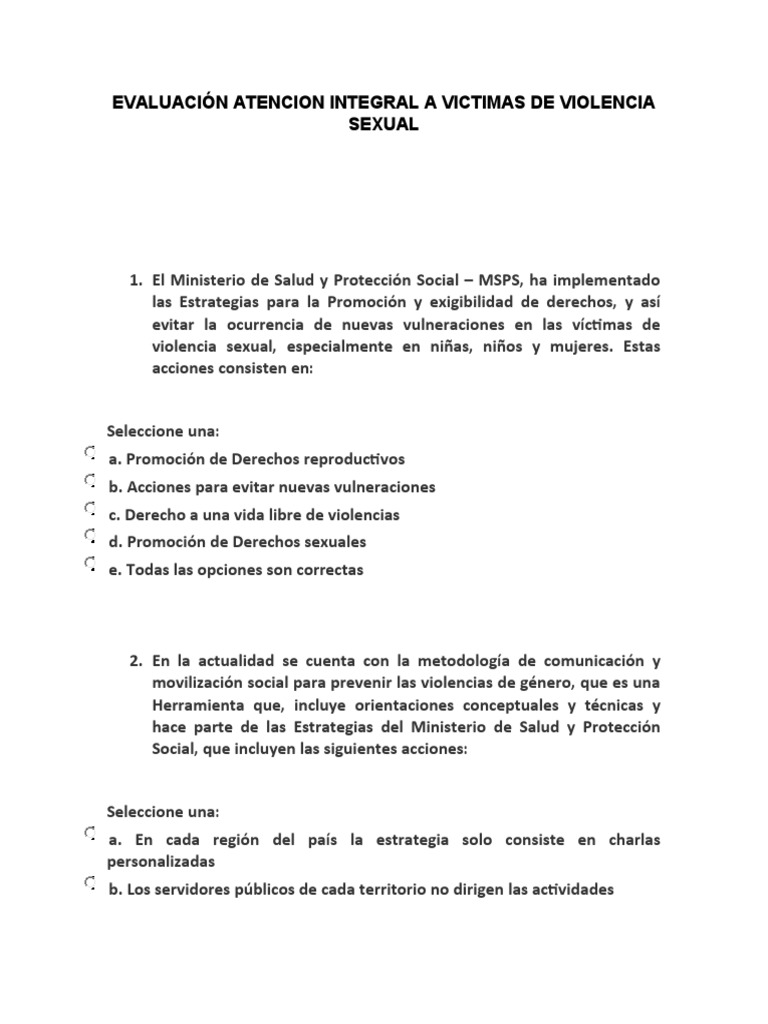 Atención Integral a Víctimas de Violencia Sexual | PDF | Institución ...
