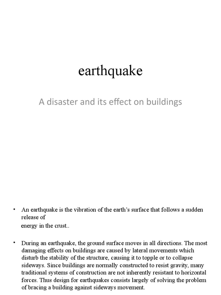 Earthquake Impact on Building Design | PDF | Earthquakes | Wall