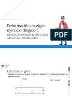 Deformación en Vigas: Ejercicio Dirigido 1: Resistencia de Materiales de Construccion Ing° Alain Elvis Alanoca Aragón