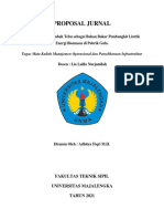 Proposal Jurnal Analisis Potensi Limbah Tebu Sebagai Bahan Bakar Pembangkit Listrik Energi Biomassa Di Pabrik Gula.