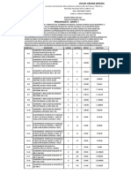 Presupuesto Grupo 1: RCOTBS-MIMG-036-2013 Tabla de Cantidades y Precios