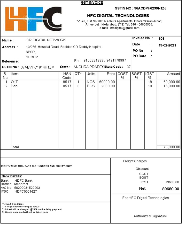 GST Invoice for Digital Tech Buyers | PDF | Government Finances | Payments