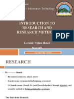 Introduction To Research and Research Methods