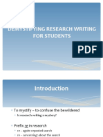 Demystifying Research Writing For Students