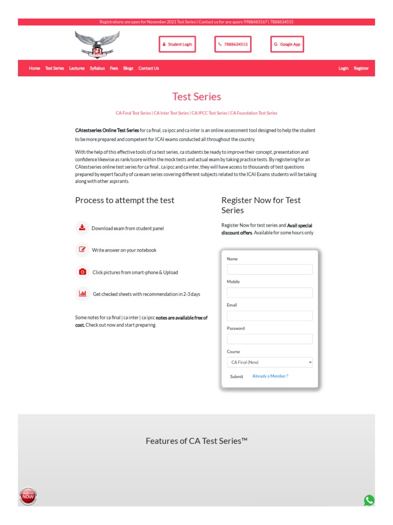 Testseries Www Catestseries Org Pdf Test Assessment Multiple Choice