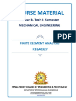 B.Tech Mechanical Engineering Course Material on Finite Element Analysis