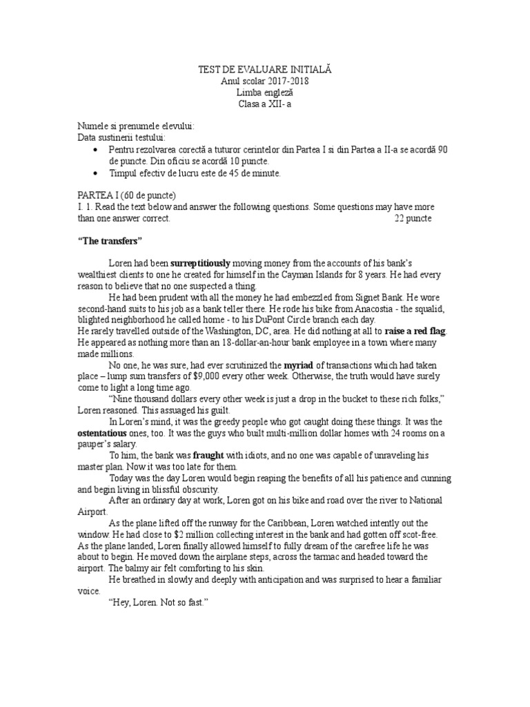 Test Initial Cls A Xiia | PDF | Foreign Language Studies