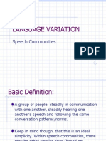 Language Variation: Speech Communities