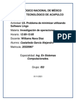 Problema de Minimizar Utilizando Software Lingo ACG