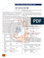 SBI Clerk Mains Memory Based Paper 2019: Reasoning Ability