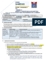 Semana 31 - DPCC - 1° - Comprendemos La Importancia de Nuestros Hábitos Alimenticios