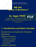 Theory of Machines I: Department of Mechanical Engineering Graduate Program of Biomedical Engineering