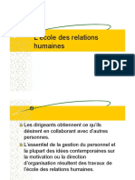 ECOLE DES RELATIONS HUMAINE (Module Organisation Et Management)