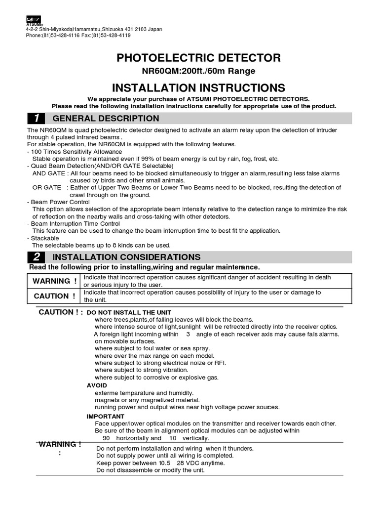 Photoelectric Detector Atsumielectric Co.,Ltd PDF Relay Switch