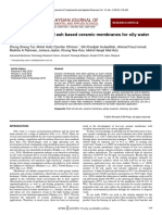 Low Cost Palm Oil Fuel Ash Based Ceramic Membranes