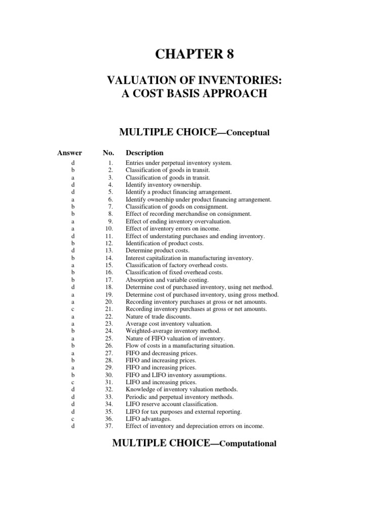 Inventory Valuation Methods Explained | PDF | Cost Of Goods Sold ...