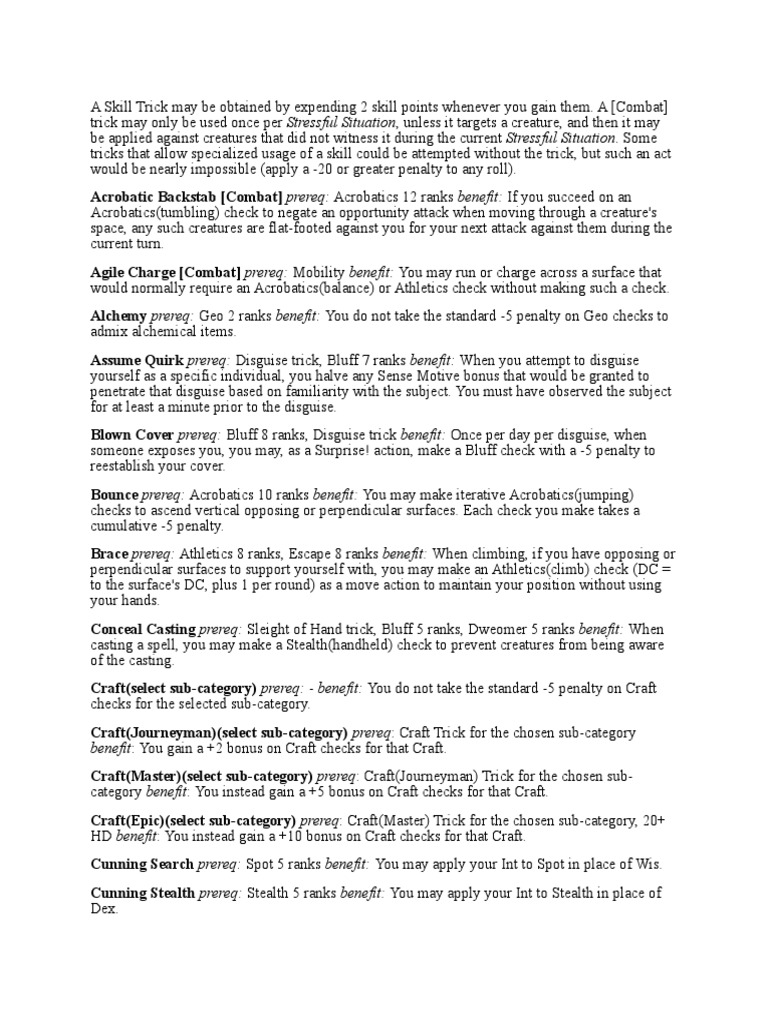 3.5 Skill Tricks | PDF