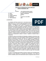 Programación Anual de Aprendizaje Del Area Curricular Ciencia Y Tecnología - 2019 I. Información General