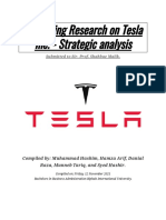 Marketing Research On Tesla Inc. - Strategic Analysis: Submitted To Sir. Prof. Shahbaz Malik