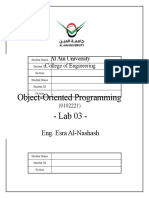 Object-Oriented Programming - Lab 03 - : Al Ain University C E