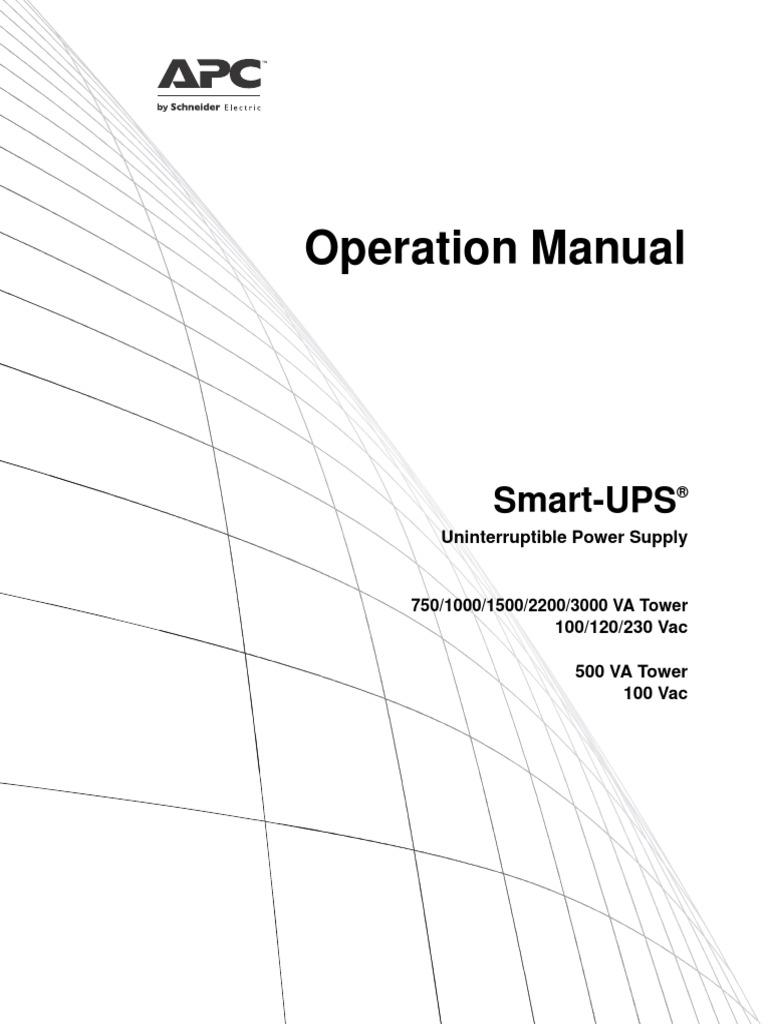 Operation Manual: Smart-UPS | PDF | Legal Liability | Switch