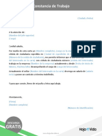 18 Carta Laboral Constancia de Trabajo