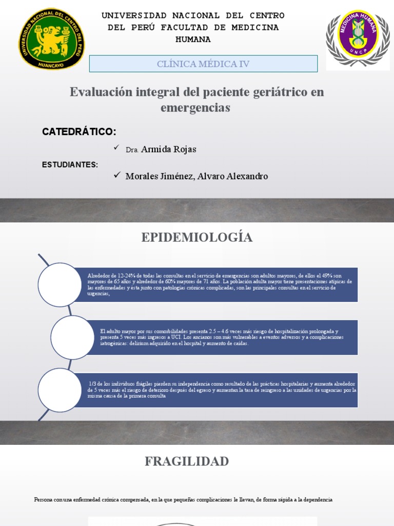 Evaluación Integral Del Adulto Mayor Emergencias, PDF, Diagnostico medico