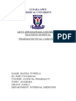 Levy Mwanawasa University Teaching Hospital Pharmaceutical Care Plan