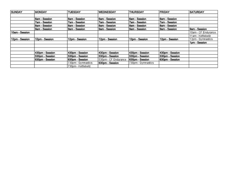 CFCC Schedule | PDF