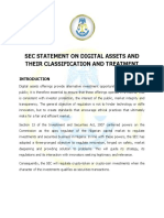 Sec Statement On Digital Assets and Their Classification and Treatment - 11920