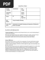 Math Integrated Lesson Plan