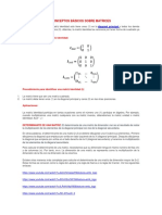 CONCEPTOS BÁSICOS SOBRE MATRICES Matriz Identidad-Determinante-Matriz Inversa