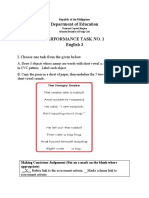 Department of Education Performance Task No. 1 English 3: I. Choose One Task From The Given Below