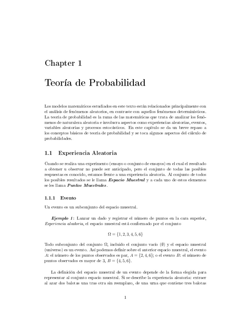 Introducción a la Teoría de Probabilidad | PDF | Variable aleatoria ...