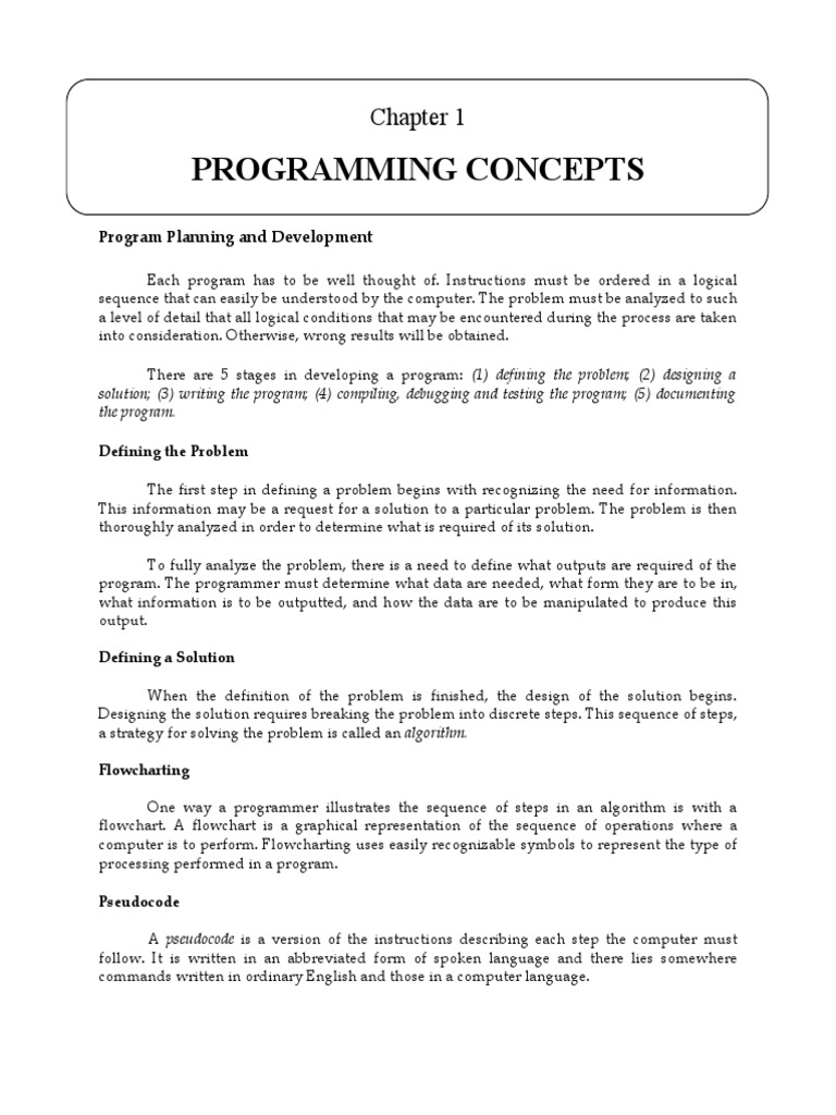 1.programming Concepts | PDF | Computer Programming | Programming Language