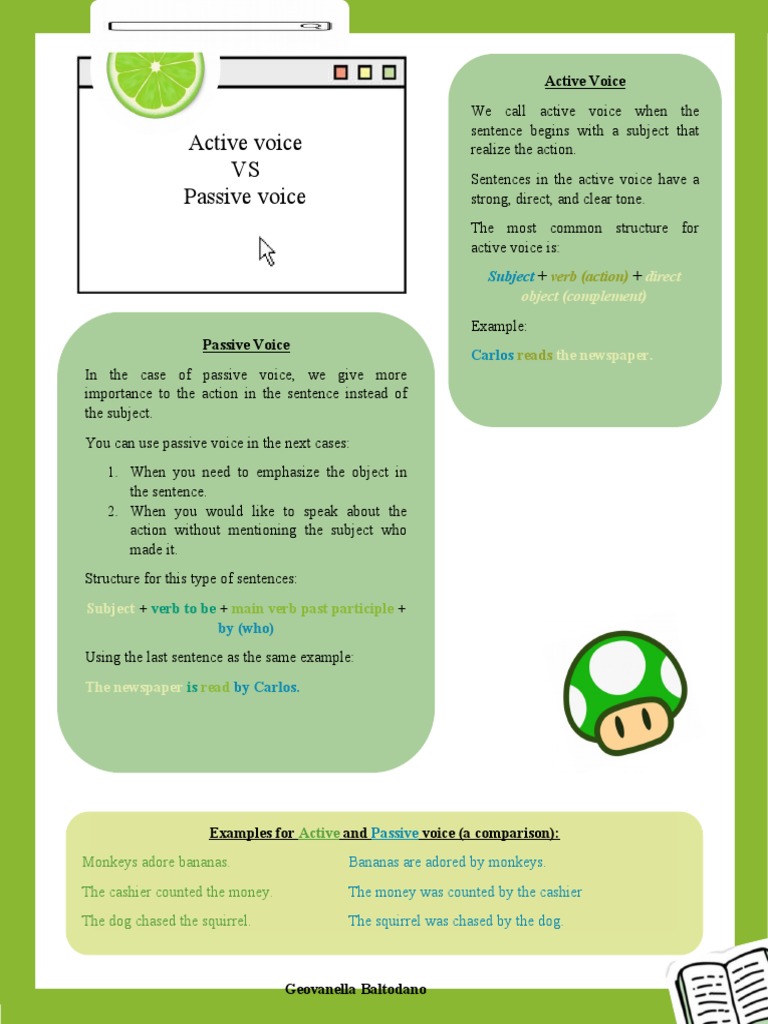Active Voice Vs Passive Voice | PDF | Language Arts & Discipline