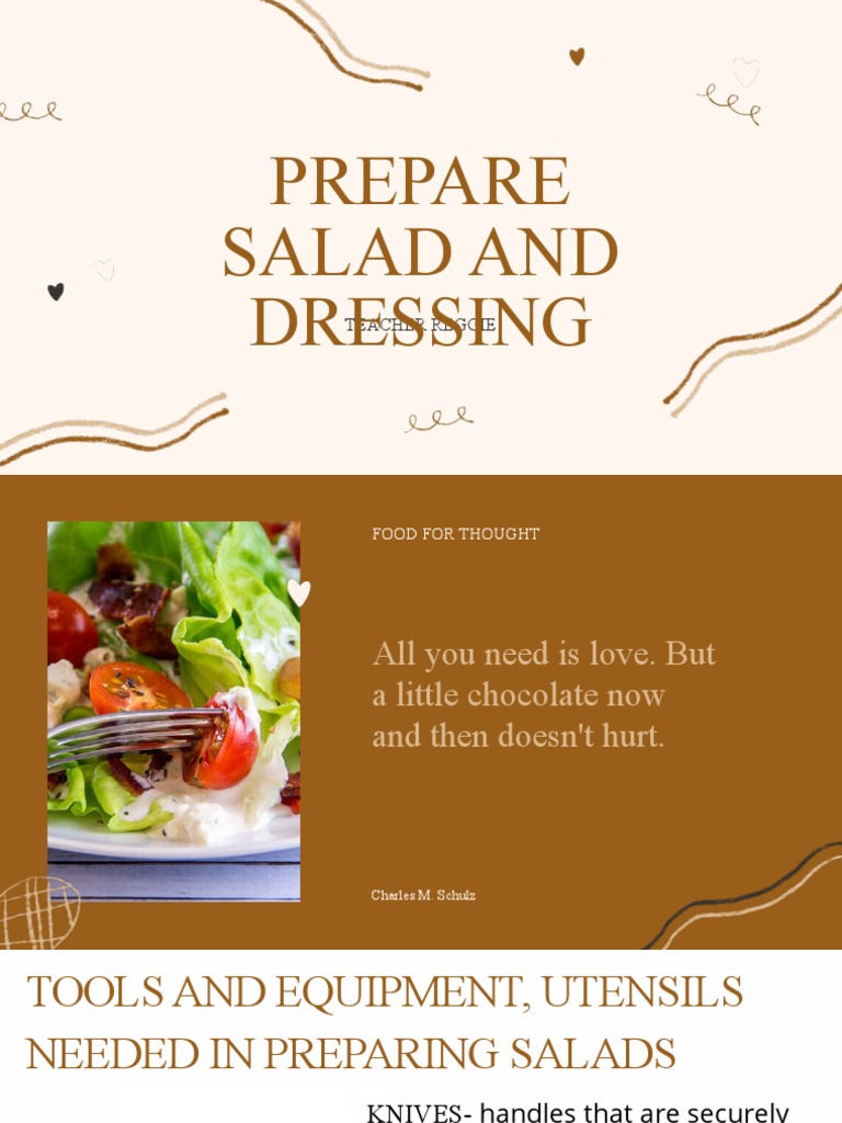Prepare Salad and Dressing PDF Salad Meal