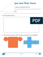 3D Faces Questions Activity Sheet