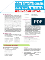 Ejercicios de Oraciones Incompletas Para Tercer Grado de Secundaria