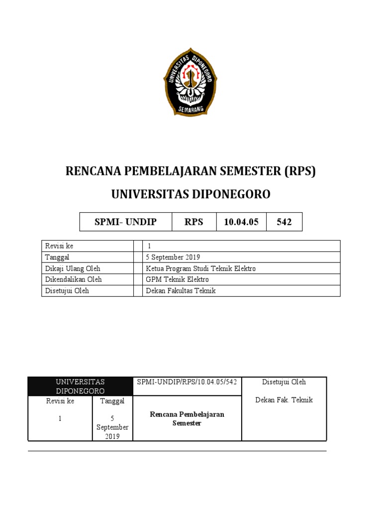 RPS Sistem Skala Besar Teknik Elektro | PDF