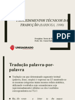 Procedimentos Técnicos Da Tradução 2 (BARBOSA, 1990)