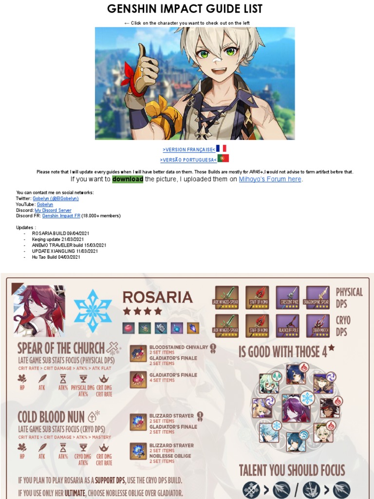 Genshin Impact Character Builds Guide | PDF