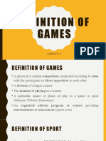 Definition of Games: Lesson 2