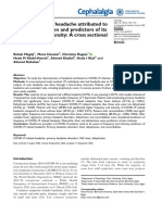 Characteristics of Headache Attributed To COVID-19 Infection and Predictors of Its Frequency and Intensity: A Cross Sectional Study